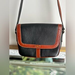 Vintage Bally 90’s Leather Crossbody – Black with Cognac Trim